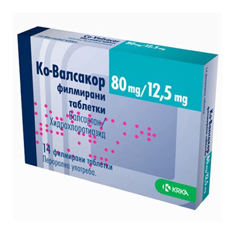Ко-Валсакор 160/25 mg филмирани таблетки | Крка България ЕООД