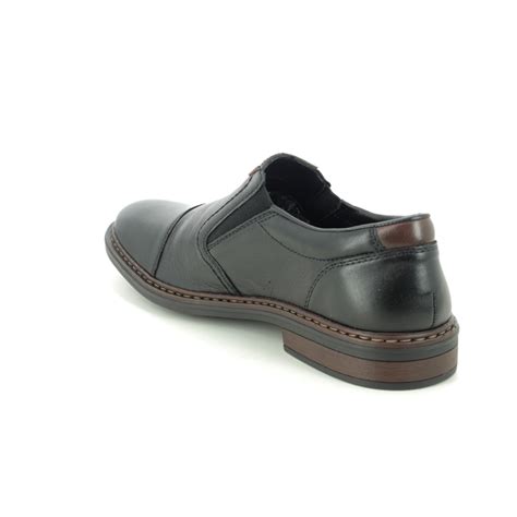 Rieker 17659 00 Black Leather Mens Slip On Shoes