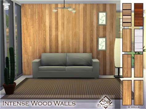 The Sims Resource Intense Wood Walls Set By Devirose • Sims 4 Downloads