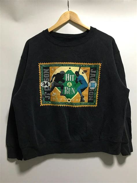 Nike Vintage Nike 80's "Bo Jackson" Hit & Run Black Sweater | Grailed