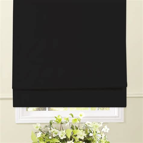 Amazon Artdix Black Cordless Roman Window Shades Blackout Solid