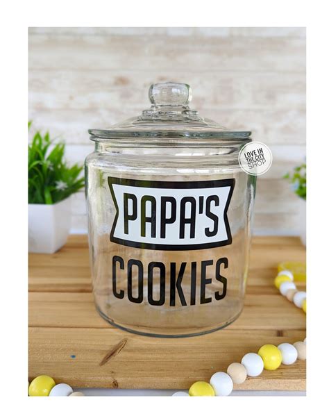 Grandpa Cookie Jar Custom Cookie Jar Papa Cookie Jar Grampy Cookie