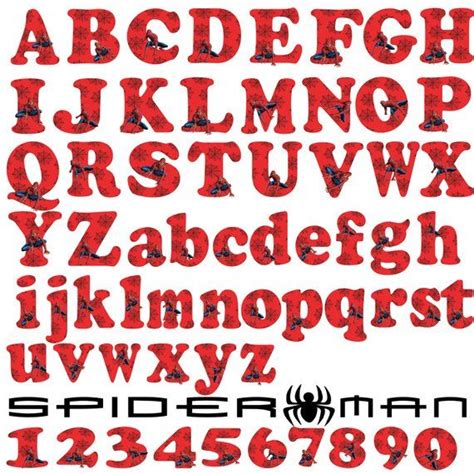 Spiderman Alphabet Uppercase And Lowercase Letters Numbers Birthday Decoration Party Font Boy Ki