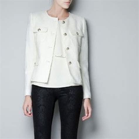 Zara Jackets And Blazers Nwt Cream Blazer W Gold Buttons Poshmark