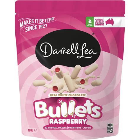 Darrell Lea Bullets White Chocolate Raspberry 180g Big W