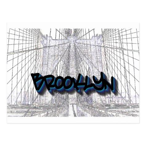 Brooklyn Bridge, New York Graffiti, Street Art Postcard | Zazzle