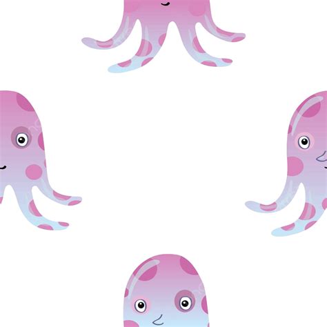 Jellyfish Or Octopus Marine Seamless Pattern Background Medusa Safari