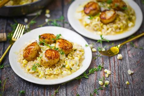 Seared Scallops with Fresh Corn Risotto - What Should I Make For...