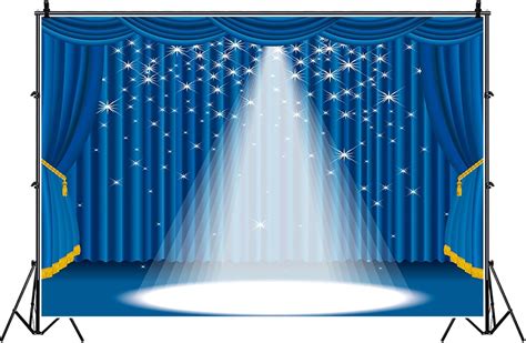 Amazon Yeele 7x5ft Theater Blue Curtain Stage Backdrop Spotlight