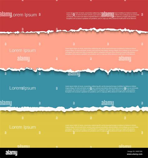 Torn Ripped Pages Horizontal Rip Paper Sheets With Soft Shadow Vector