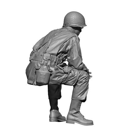 H3 Models 35005 WW2 US Paratrooper Seated