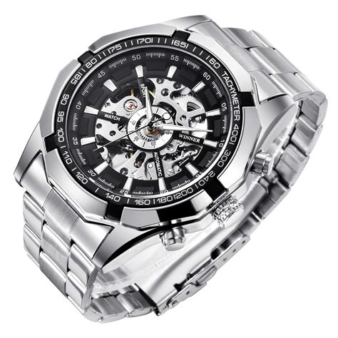 Buy Gute Men S Classic Skeleton Mechanical Automatic Steel Analog Wrist