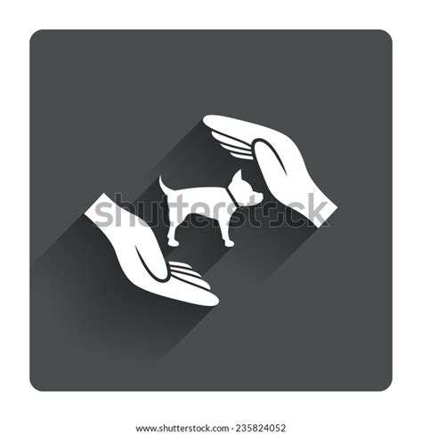 Protection Animals Pets Sign Icon Hands Stock Vector Royalty Free