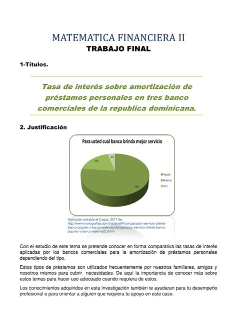 Trabajo Final Matem Tica Financiera Ii Matematica Financiera Ii