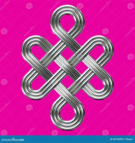 Silver Eternal Knot Charm Symbol Stock Illustration - Illustration of