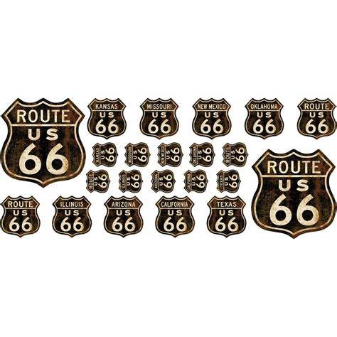 Route 66 Distressed Wall Decal Set Of 20 Wall Decals Decal Wall Art