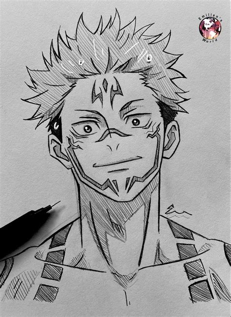 My drawing of Sukuna | Anime drawings, Anime drawing books, Best anime ...