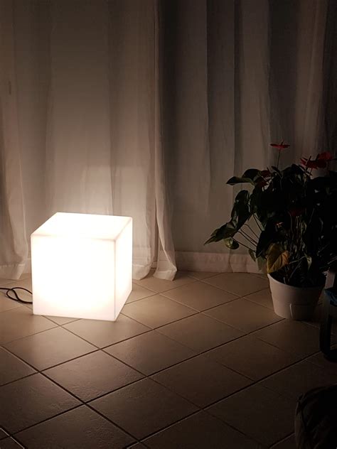 CUBO Cube lumineux d extérieur H43cm Blanc Slide LightOnline