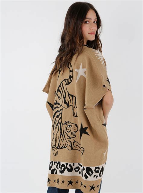 Ripley Cardigan Barbados Full Print Tipo Poncho