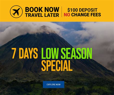 Costa Rica Low Season Specials Earn Commission