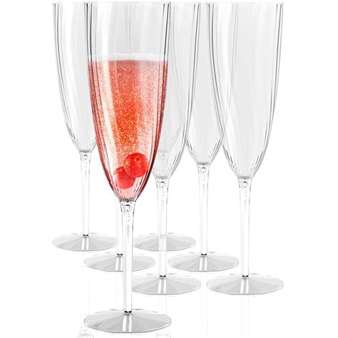 Plastic Champagne Flutes Disposable Plastic Wine Glasses Set Of 12