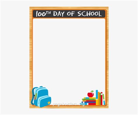 Download School Border Png Transparent Image 100 Days Of School