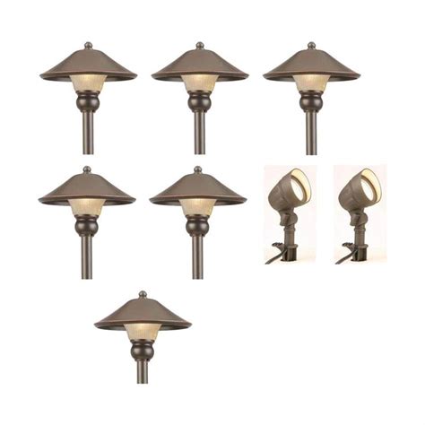 Hampton Bay Pearson Low Voltage Bronze Integrated LED Outdoor Landscape