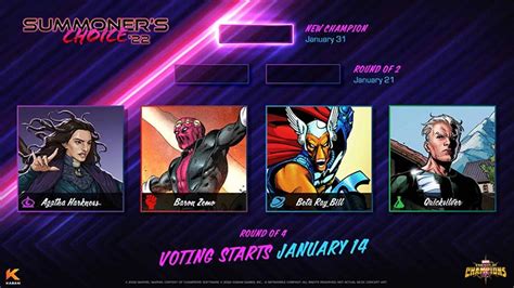 Summoners Choice Champion Vote 2022 Marvel Contest Of Champions