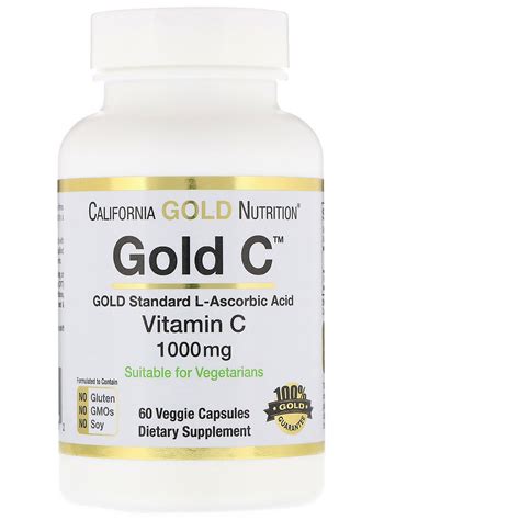 California Gold Nutrition, Gold C, Vitamin C, 1,000 mg, 60 Veggie ...