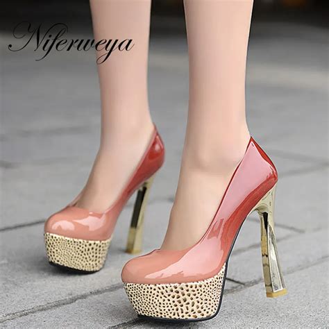 Sexy Spring Autumn Women Shoes Round Toe Pu Leather Party Pumps Big