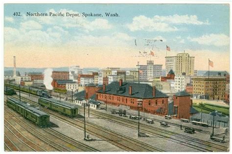 Spokane Washington View Of The Northern Pacific Depot 1923 Spokane Washington Pacific