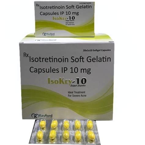 Isokey Finished Product 10mg Isotretinoin Soft Gelatin Capsules