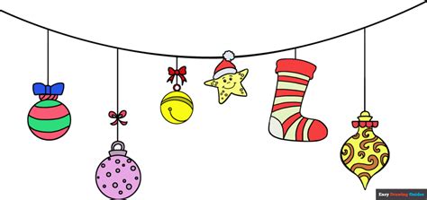 Adorable Drawings Of Christmas Decorations For Coloring Or Crafting