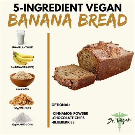 Dr Vegan🌱 On Instagram “vegan Banana Bread 🍌😋⁣ ⁣ 1 Mash The Bananas