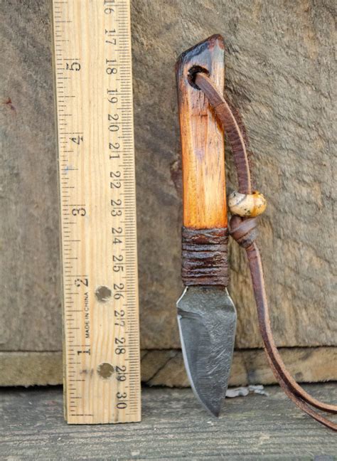 Hand Forged Neck Knife Handmade In The Usa Frontier Knife Etsy