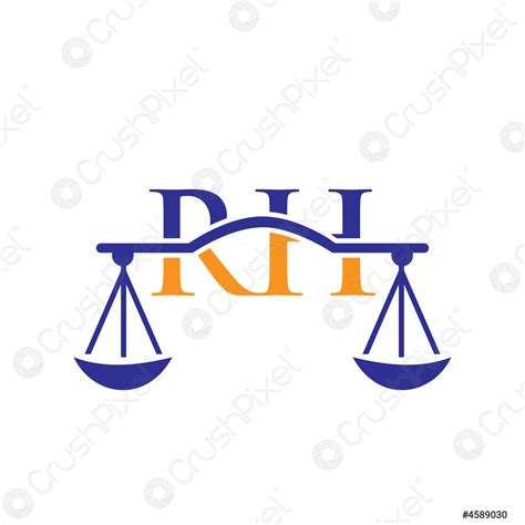 Law Firm Letter Rh Logo Design Lawyer Justice Law Attorney Stock