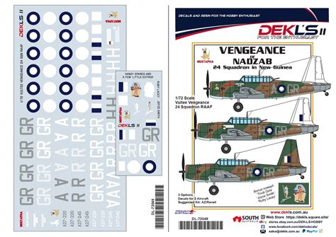 Decals Vultee Vengeance 24 Squadron Raaf Scale172 148 Dekls Shop