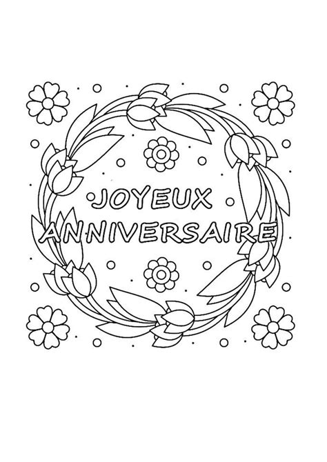 Coloriage Bon Anniversaire 1 télécharger et imprimer gratuit sur