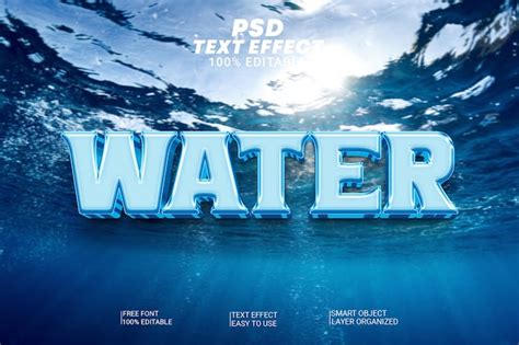 Premium Psd Psd Editable Text Effect Water Premium