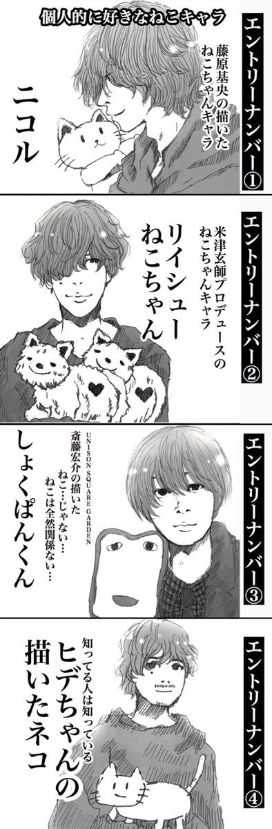 猫の日 特に意味はないけどわたしの好きな猫キャラ Bumpと米津とusgと」 ちょのの漫画