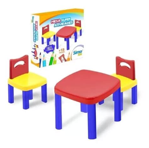 Juego de mesa y 2 sillas para niños Simo Toys Mesinha Infantil Super