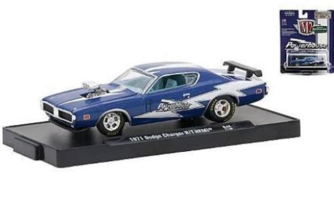 Miniature Dodge Charger Greenlight R T Hemi Metallic Bleue Blanche