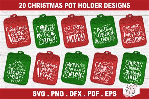 Christmas Pot Holder Svg Bundle Potholder Svg Oven Mitt Svg Kitchen