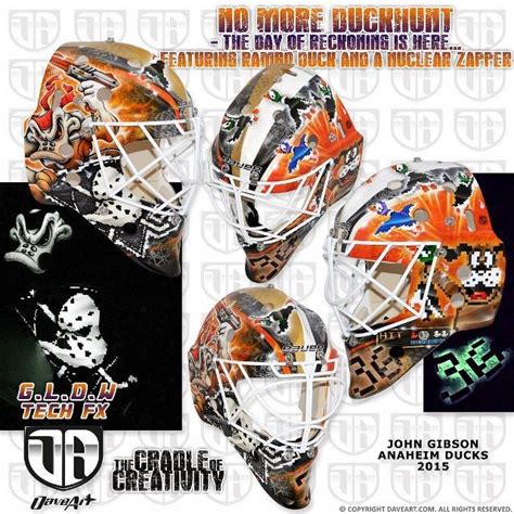 Look John Gibsons New Goalie Mask Reverses Roles Of Duck Hunt