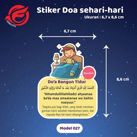 Jual Stiker Doa Sehari Hari Desain Menarik Sticker Potong Sesuai