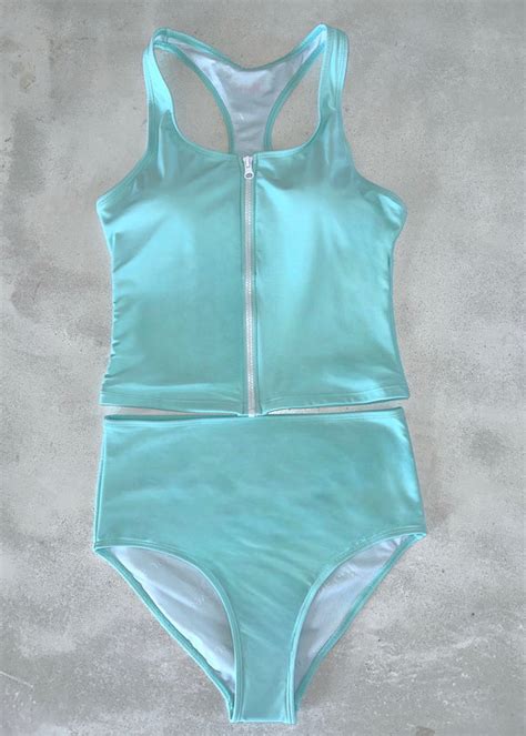 Aquamarine Allie Zipper Tankini 76 Rad Swim