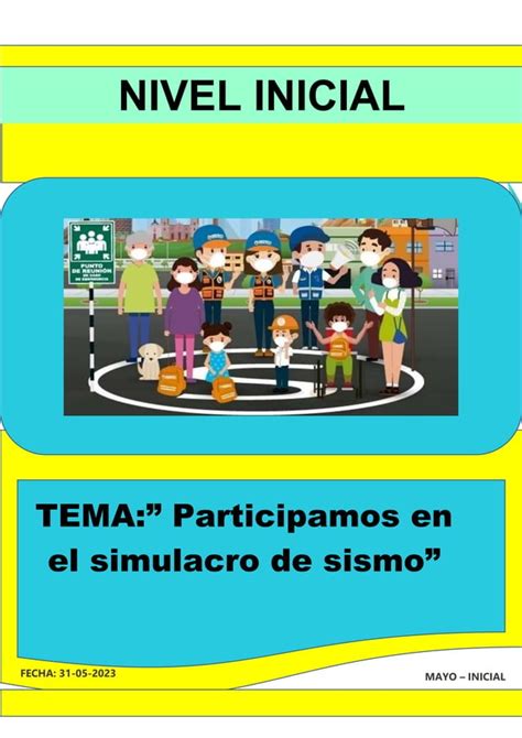 SESION DE APRENDIZAJE SIMULACRO DE SISMO PARA NIÑOS DE INICIAL DE 4