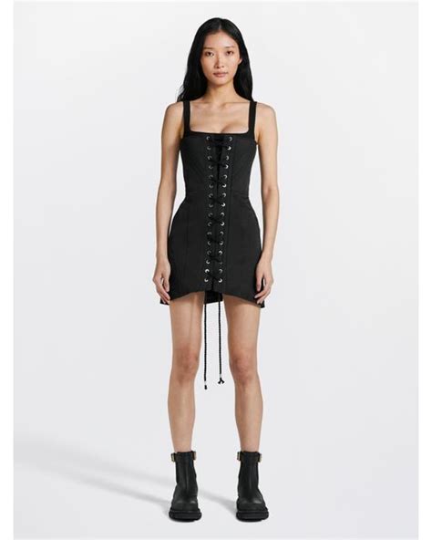 Dion Lee Laced Utility Corset Dress In Black Lyst