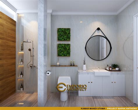 Desain Kamar Mandi Utama Rumah Modern Classic Lantai Bapak Anthony Di