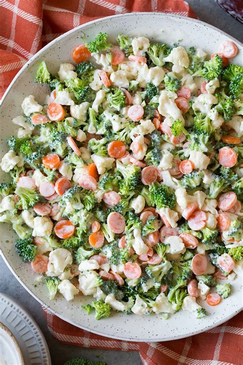 Broccoli Carrot and Cauliflower Coleslaw Salad - Cooking Classy